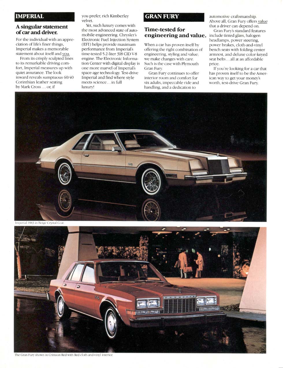 1983 Chrysler Plymouth Brochure Page 6